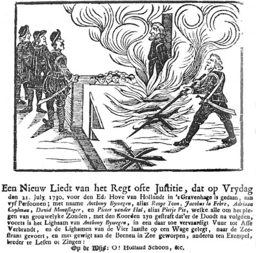Burning Sodomites Netherlands 1730 Een_nieuw_liedt_van_Regt_ofte_Justitie
