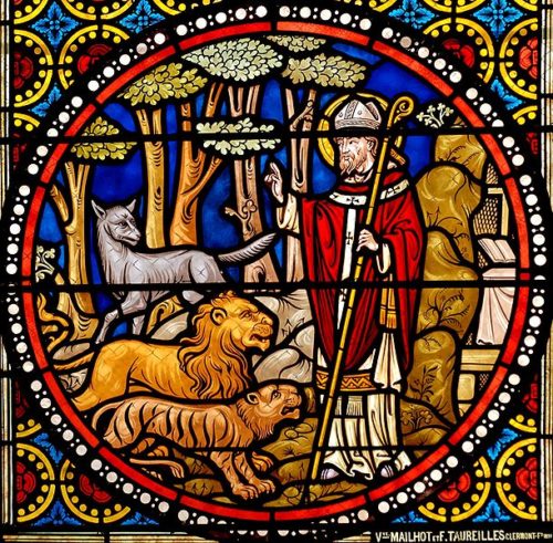 Saint Austremonius with wild animals