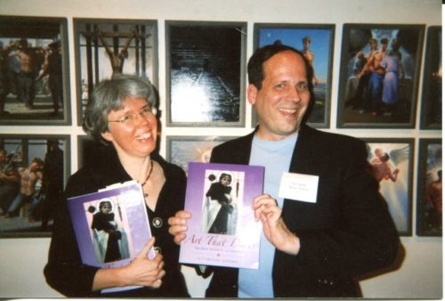 Kittredge Cherry and Doug Blanchard at gay Passion of Christ exhibit in Taos, 2007