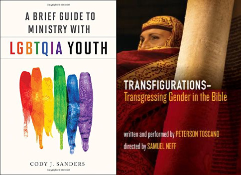 Book covers Guide to Ministry with LGBTQIA Youth and Transfigurations: