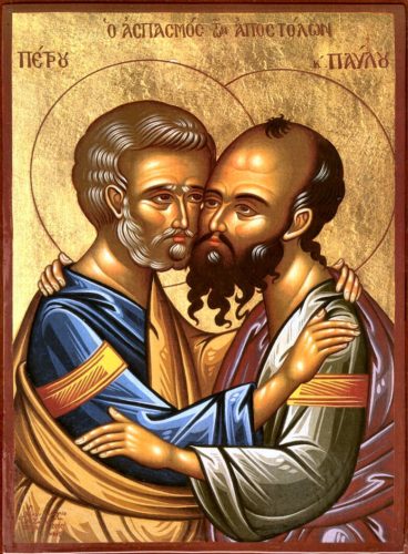Abrazo de los apóstoles Pedro y Pablo