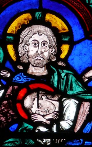 John and Jesus Bourges cathedral stained glass