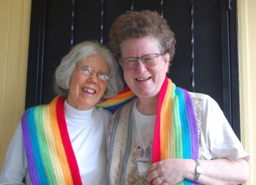 Kitt and Audrey rainbow scarf 2020