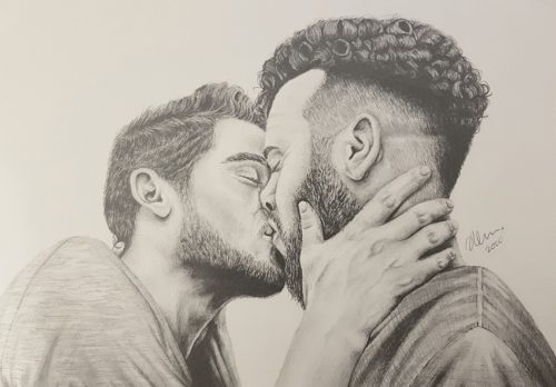 David and Jonathan Kiss by Maddy Caless