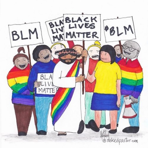Jesus LGBTQ Black Lives Matter by Hayward