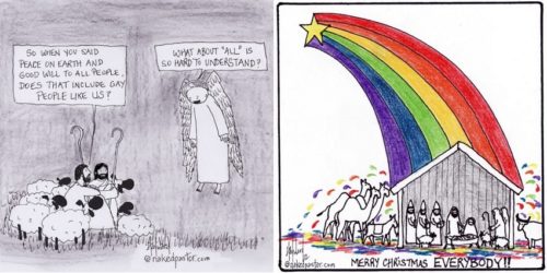 LGBTQ Christmas cartoons by Hayward