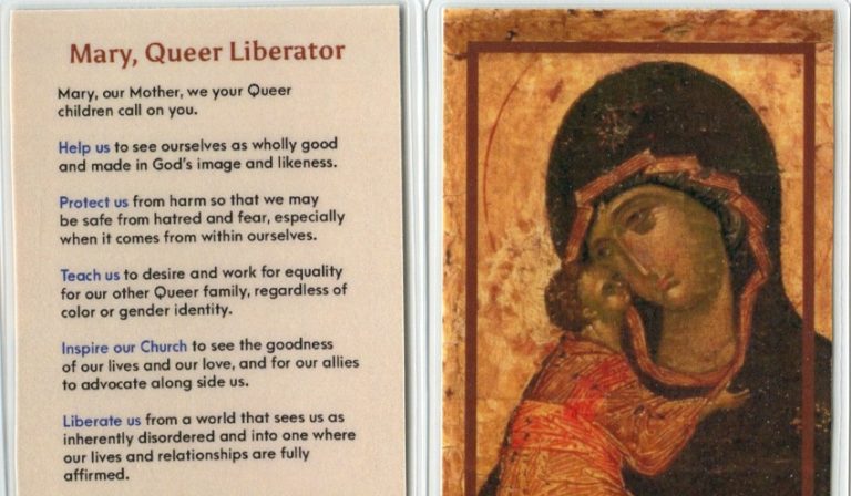 Mary Queer Liberator prayer card