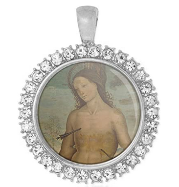 Rhinestone Sebastian medal
