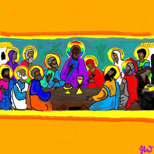 Rainbow Christ Last Supper by Jeremy Whitner