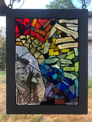 Marsha P Johnson stained glass