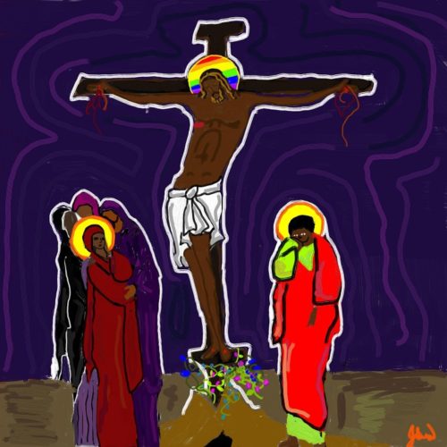black jesus on the cross