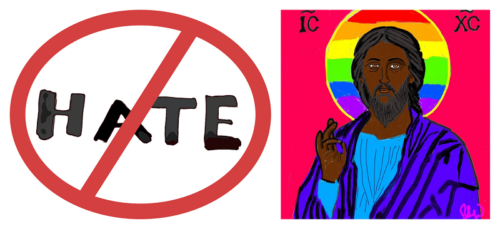 No hate - rainbow Jesus