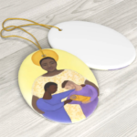 Queer Holy Family ornament by Reena Burton