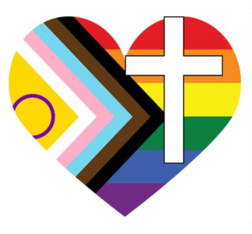 rainbow progress pride heart with cross