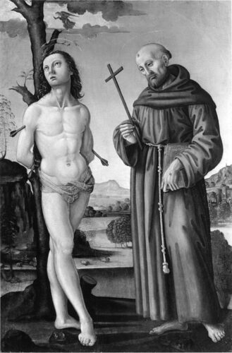 Francis and Sebastian by Lorenzo di Credi