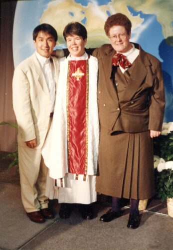 Hong Tan with Kitt and Audrey at ordination