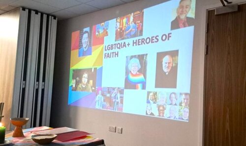 LGBTQ heroes of faith Derby Inclusive Fellowship on wall 