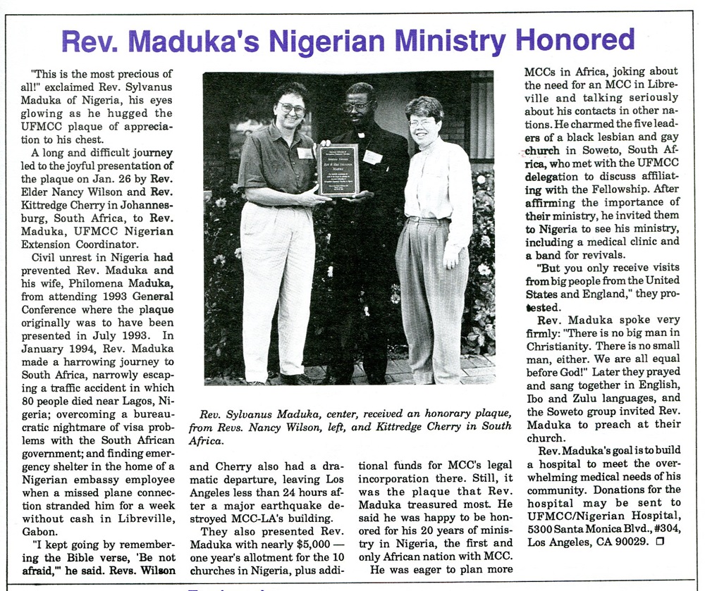 Keeping in Touch 1994-3 p3 - Maduka