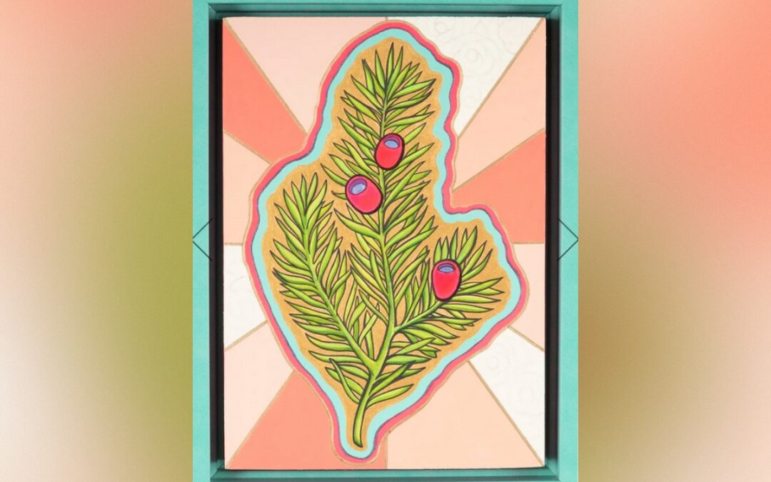 Merry Christmas 2025 from Q Spirit and Kittredge Cherry: New art finds queer meanings in an evergreen branch