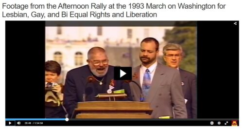 March on Washington onstage Troy Perry Kitt Cherry 1993