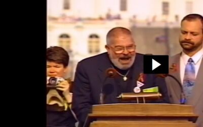 On stage with Troy Perry at the 1993 March on Washington for LGBTQ rights